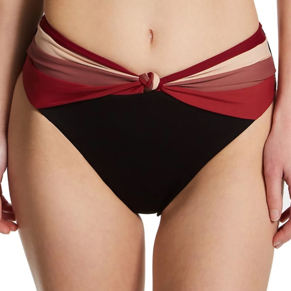 Robin Piccone Billie High Waist Bottom Large black Rose